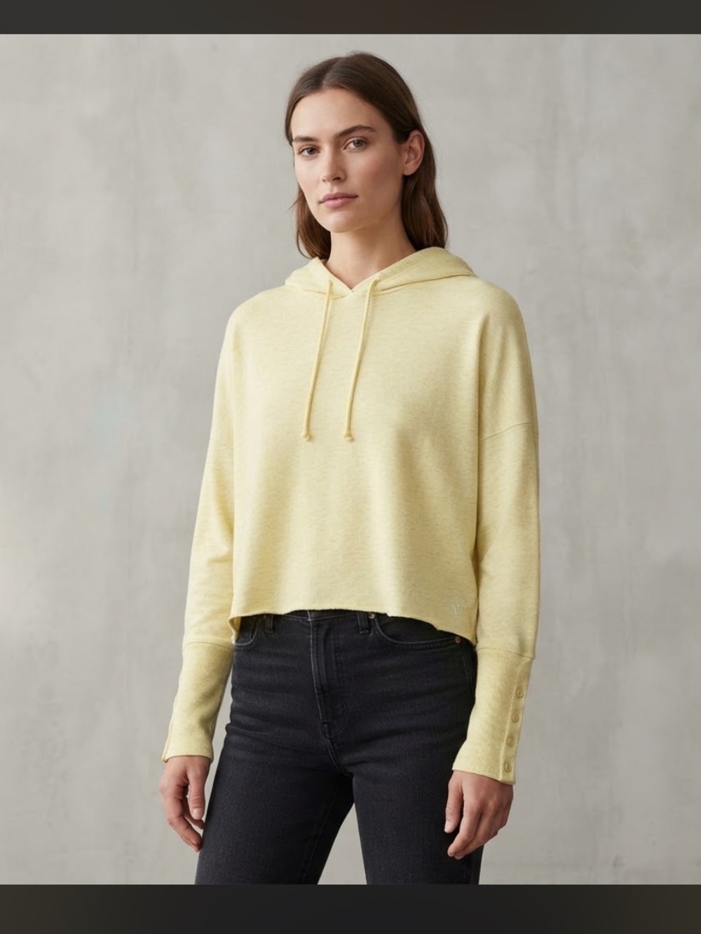 Nike Dri-FIT Yoga Crop Hoodie Womens 2XL Yellow Heathered Pullover Sweatshirt